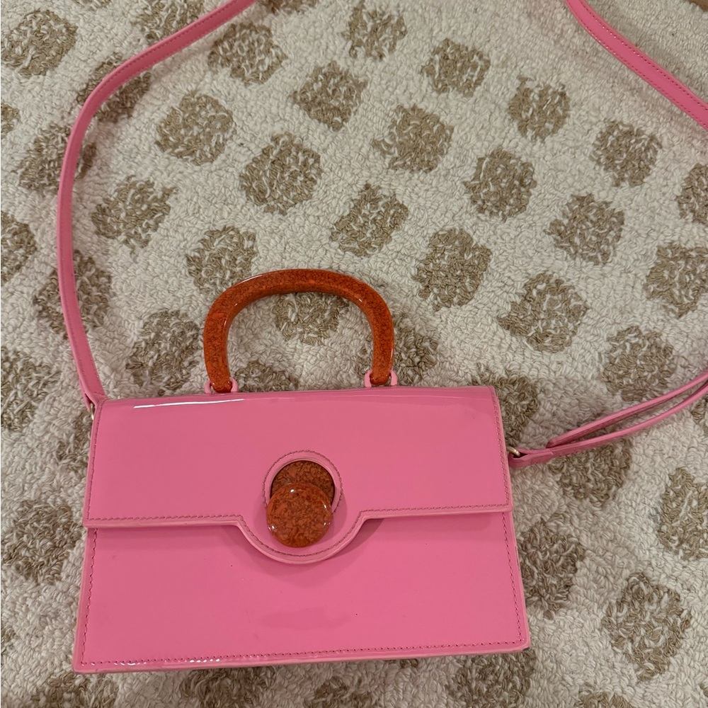 Cult Gaia Pink Mini Bag with Orange Handle